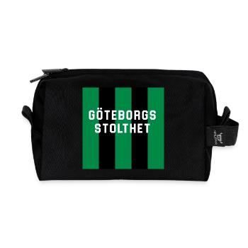 Gothenburg Pride Text Design - Recycled Toiletry Zip Bag - black - Front
