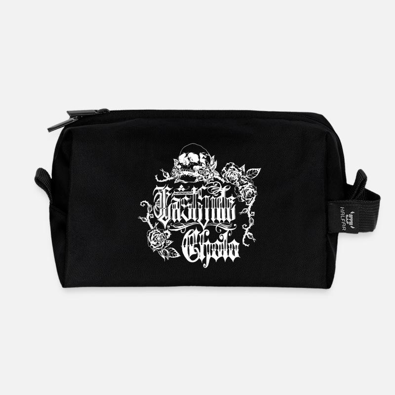 Skull Rose Gothic Design - Recycelte Kulturtasche - Schwarz