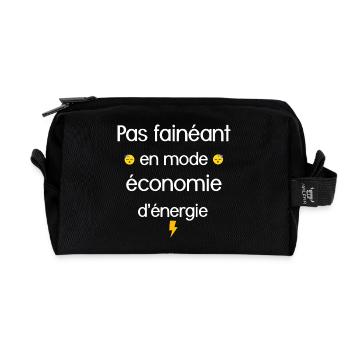 Energetic and Optimistic Slogan - Recycled Toiletry Zip Bag - black - Front