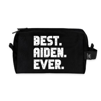Best Aiden Ever Retro Geschenk Spruch Geburtstag - Recycelte Kulturtasche - Schwarz - Vorne