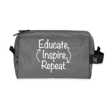 Éduquer Inspirer Répéter Enseignant Dicton - Trousse de toilette en tissu recyclé - anthracite - Devant