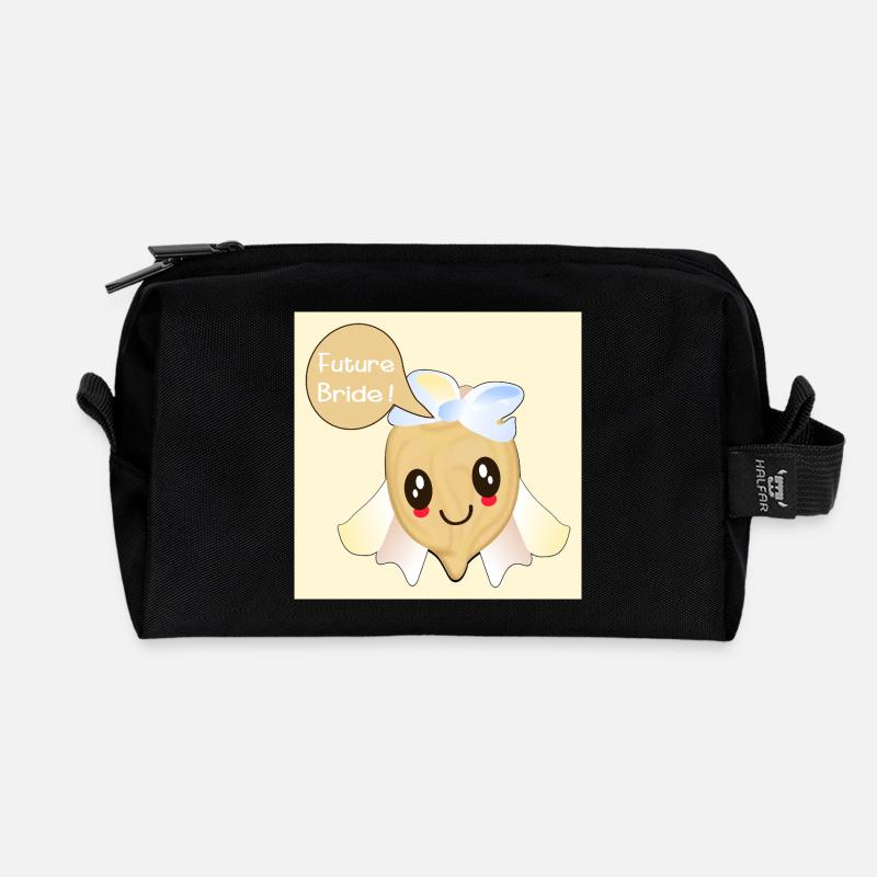 Kawaii Future Bride Kichererbse - Recycelte Kulturtasche - Schwarz