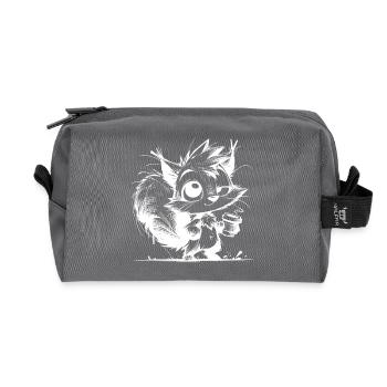 Coffee Energy replaces squirrel hibernation - Recycled Toiletry Zip Bag - anthracite - Front