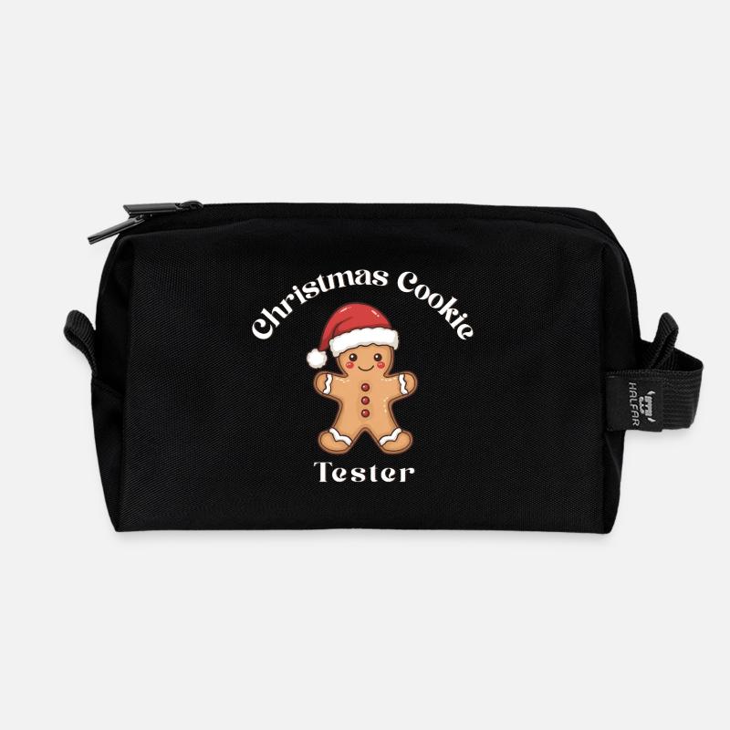 Lebkuchenmann – Christmas Cookie Tester - Recycelte Kulturtasche - Schwarz