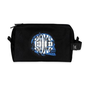 Rave music Ethereal Skull with Radiant Lines - Recycled Toiletry Zip Bag - black - Front