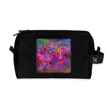 Words & Birds V1 - Recycled Toiletry Zip Bag - black - Front