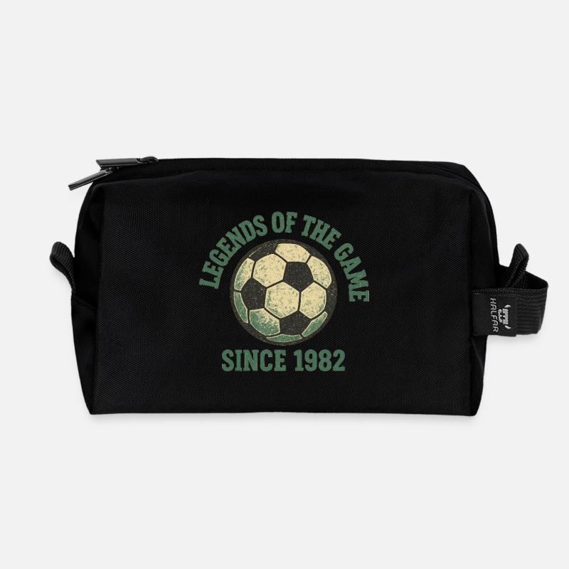 Fußball - Recycelte Kulturtasche - Schwarz