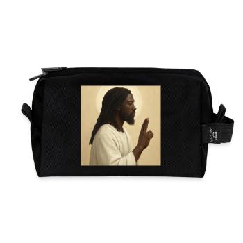 An inspiring portrait of contemporary spirituality - Recycled Toiletry Zip Bag - black - Front