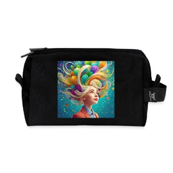 Imagination is power - Recycled Toiletry Zip Bag - black - Front