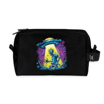 UFO Zombie - Recycled Toiletry Zip Bag - black - Front