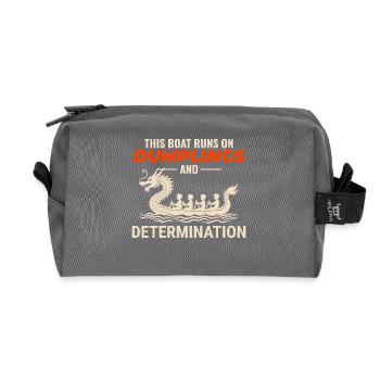 Dumplings et Détermination Dragon Boat - Trousse de toilette en tissu recyclé - anthracite - Devant