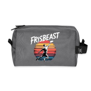 Frisbeast, un Ultimate Frisbee rétro pour les athlètes - Trousse de toilette en tissu recyclé - anthracite - Devant