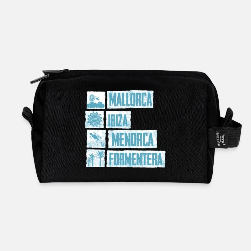 Inseln Balearen - Recycelte Kulturtasche - Schwarz