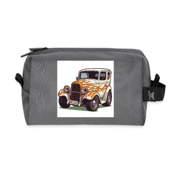 Voiture Hot Rod vintage - Trousse de toilette en tissu recyclé - anthracite - Devant