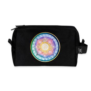Conception harmonieuse de la méditation mandala - Trousse de toilette en tissu recyclé - noir - Devant