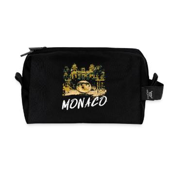 Monaco façade Casino, Globe Doré - Trousse de toilette en tissu recyclé - noir - Devant