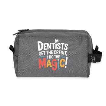 Dental Crown Technician Art  - Recycled Toiletry Zip Bag - anthracite - Front