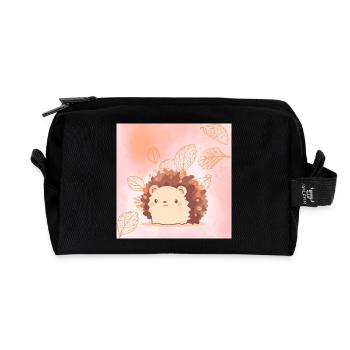 süßer Igel - Recycelte Kulturtasche - Schwarz - Vorne