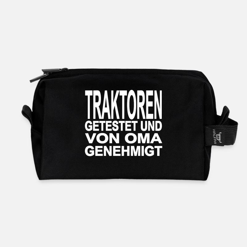 Traktor - Recycelte Kulturtasche - Schwarz