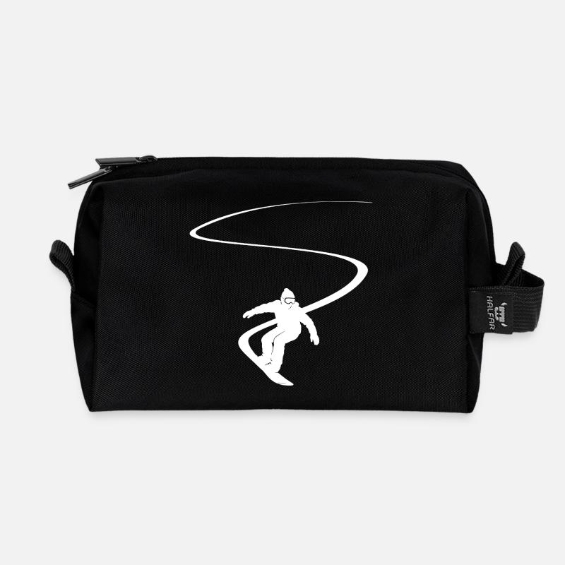 Snowboarder Slalom Tiefschnee Abfahrt Snowboard - Recycelte Kulturtasche - Schwarz