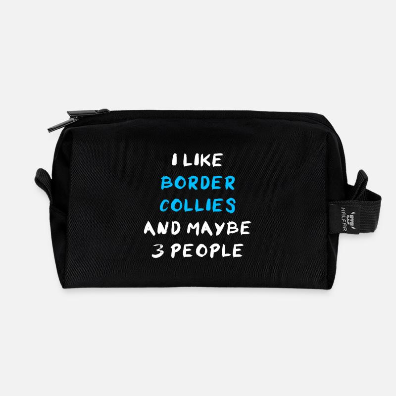 Border Collie - Recycelte Kulturtasche - Schwarz