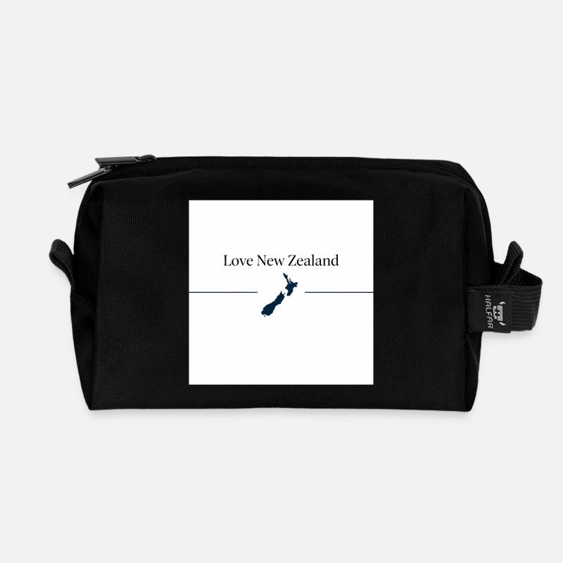 Liebe Neuseeland Silhouette - Recycelte Kulturtasche - Schwarz