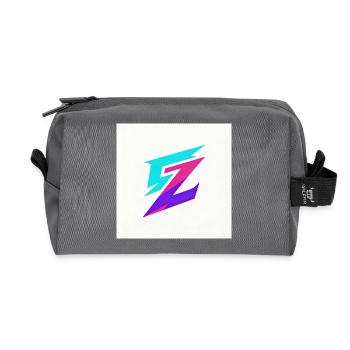 ZickZack Neon Gradient Logo - Recycelte Kulturtasche - Anthrazit - Vorne