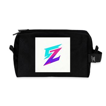 Zigzag Neon Gradient Logo - Recycled Toiletry Zip Bag - black - Front