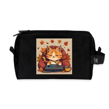 Gaming Cat - Recycelte Kulturtasche - Schwarz - Vorne