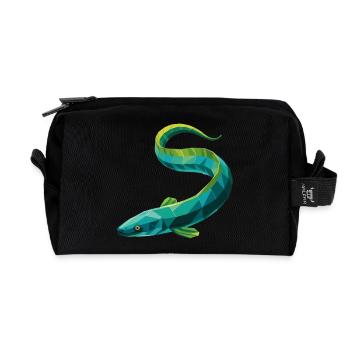 Eel - Cool Low Poly Logo - Recycled Toiletry Zip Bag - black - Front