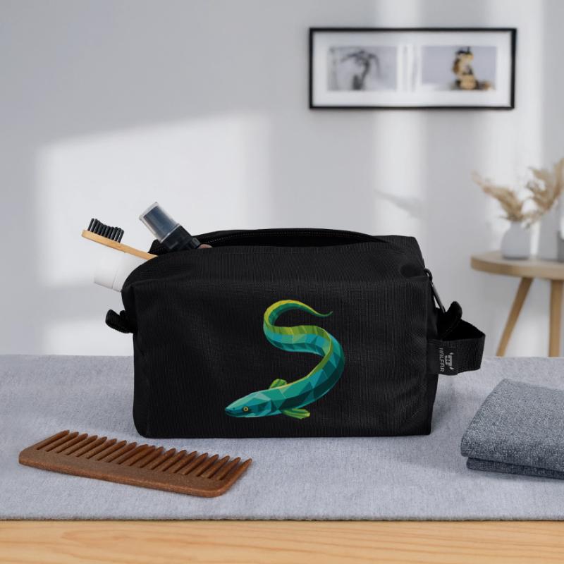 Eel - Cool Low Poly Logo Recycled Toiletry Zip Bag