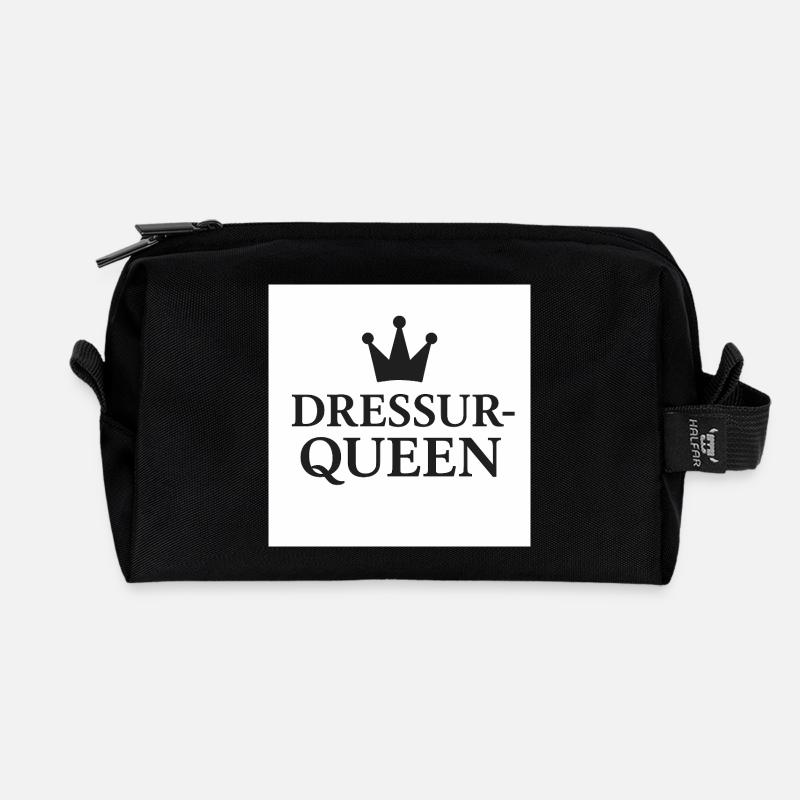 Dressur Queen, Pferdemädchen - Recycelte Kulturtasche - Schwarz