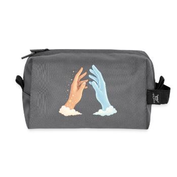 Hände im Wolkenlicht- Jenseits-Spirit-Soul - Recycelte Kulturtasche - Anthrazit - Vorne
