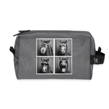 Lustig Pferd Pony Sonnenbrille Fotobox - Recycelte Kulturtasche - Anthrazit - Vorne