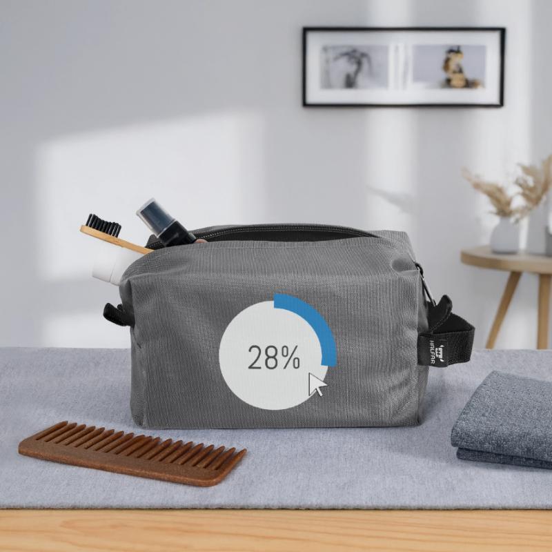 Blue Progress Ring IT Software PC Computer Recycled Toiletry Zip Bag