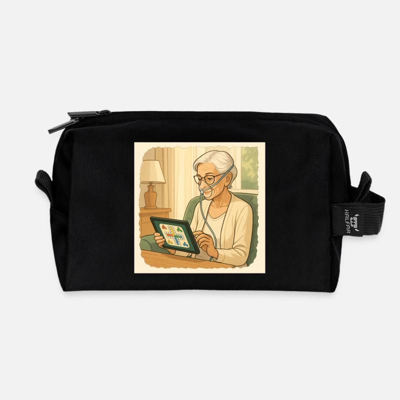Grandma Karin - Recycled Toiletry Zip Bag - black