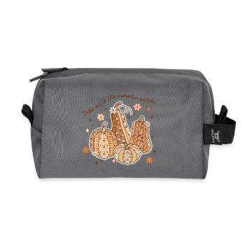 Patchwork Kürbis Patch - Recycelte Kulturtasche - Anthrazit - Vorne