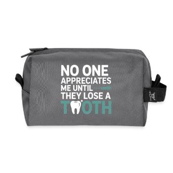 Dental Lab Technician Occlusion  - Recycled Toiletry Zip Bag - anthracite - Front