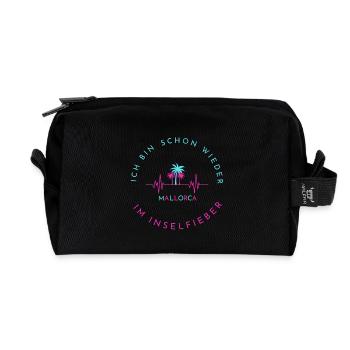 Ich bin schon wieder im Inselfieber Mallorca - Recycelte Kulturtasche - Schwarz - Vorne