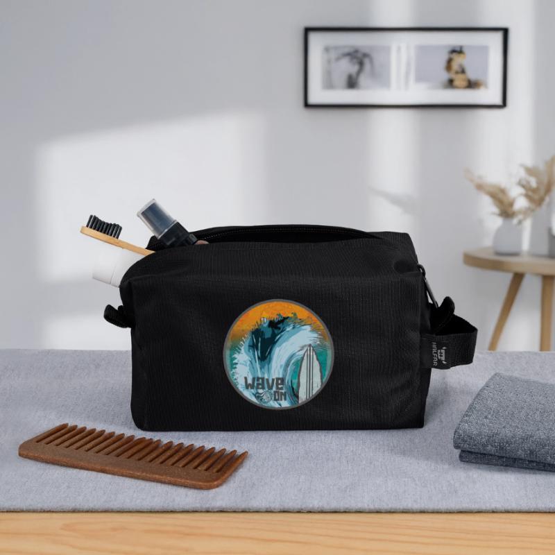 Wave in Surf Magic Patch Recycled Toiletry Zip Bag