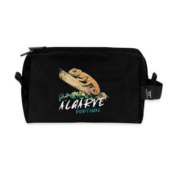 Chamäleon der Algarve bunte Illustration - Recycelte Kulturtasche - Schwarz - Vorne