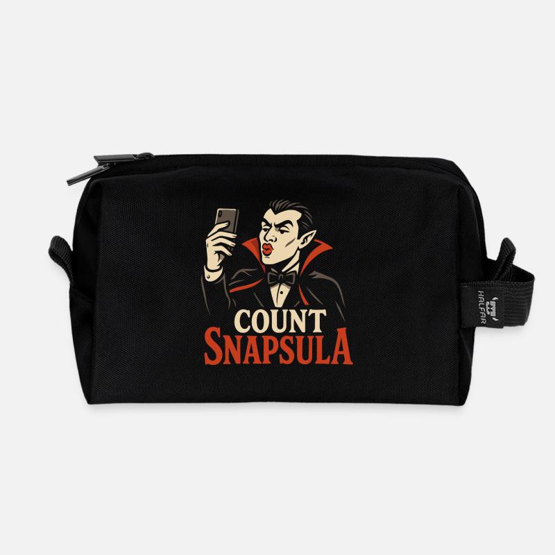 Count Snapsula – Lustiger Vampir Halloween Humor - Recycelte Kulturtasche - Schwarz