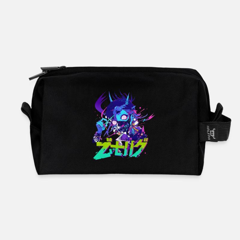 Neon_Oni_Cyberpunk - Recycelte Kulturtasche - Schwarz