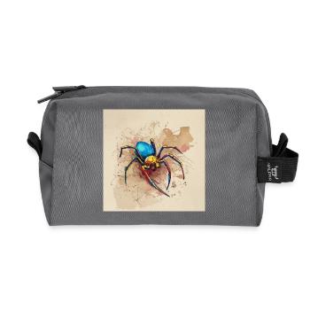 Araignée colorée dans le style aquarelle - Trousse de toilette en tissu recyclé - anthracite - Devant
