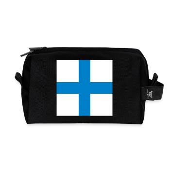 Stop_Your_Intentions_Flag - Recycled Toiletry Zip Bag - black - Front