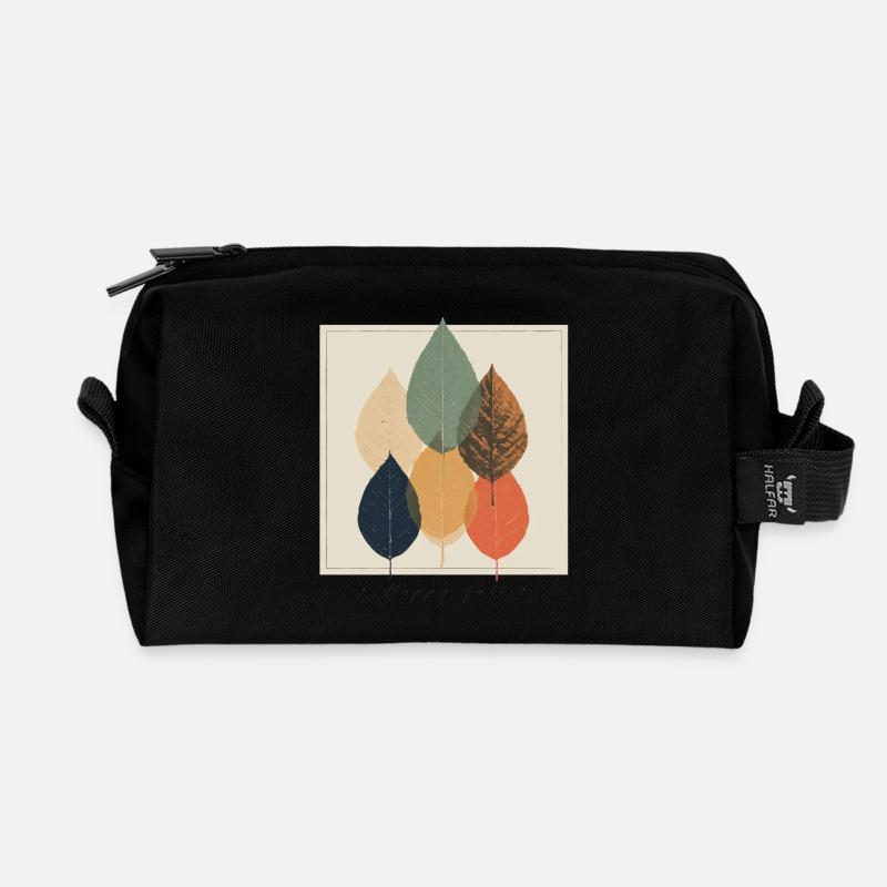 Herbstblatt-Mosaik: Retro-Palette - Recycelte Kulturtasche - Schwarz