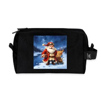Vintage Weihnachtsmann auf Eis - Recycelte Kulturtasche - Schwarz - Vorne