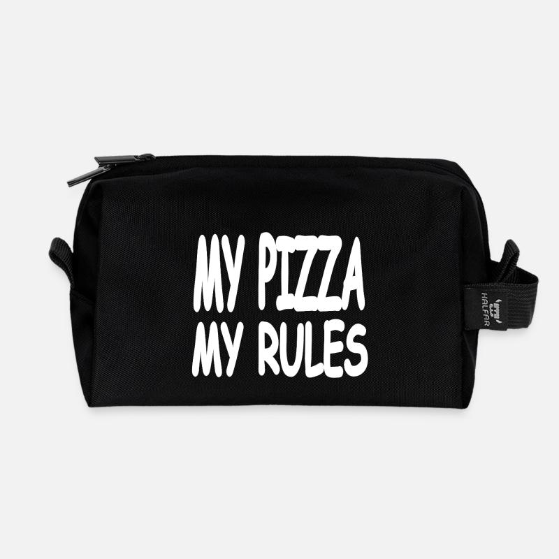 Pizza - Recycelte Kulturtasche - Schwarz