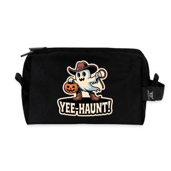 Cowboy Boo – Spooky Cute Halloween Ghost Lasso - Recycelte Kulturtasche - Schwarz - Vorne