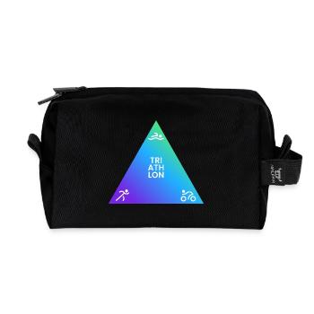 Logo triathlon triangulaire dégradé - Trousse de toilette en tissu recyclé - noir - Devant